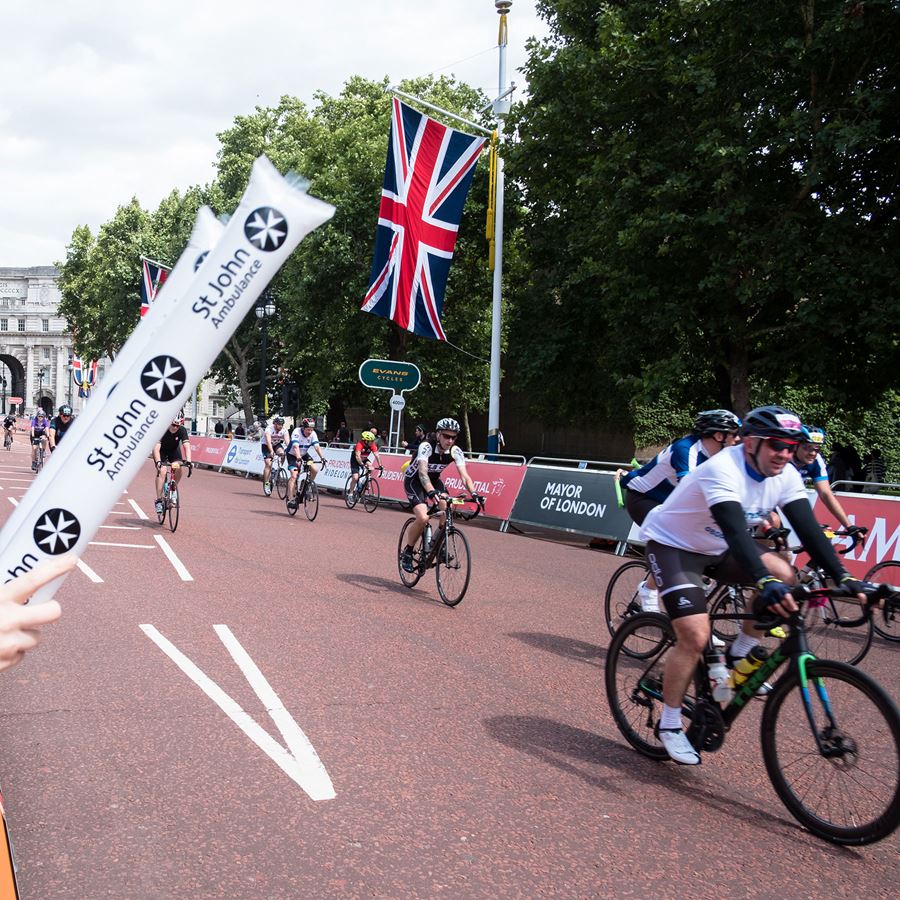 Cyclists in Prudential Ride London