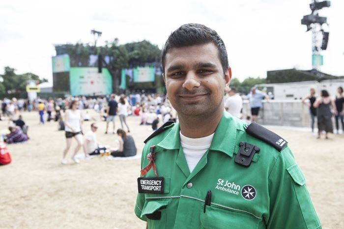 SJA Emergency Transport volunteer at British Summertime event